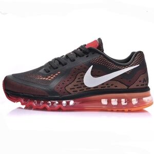 Nike Air Max 2014 Dark Grey Orange Running Sneakers Size 7.5